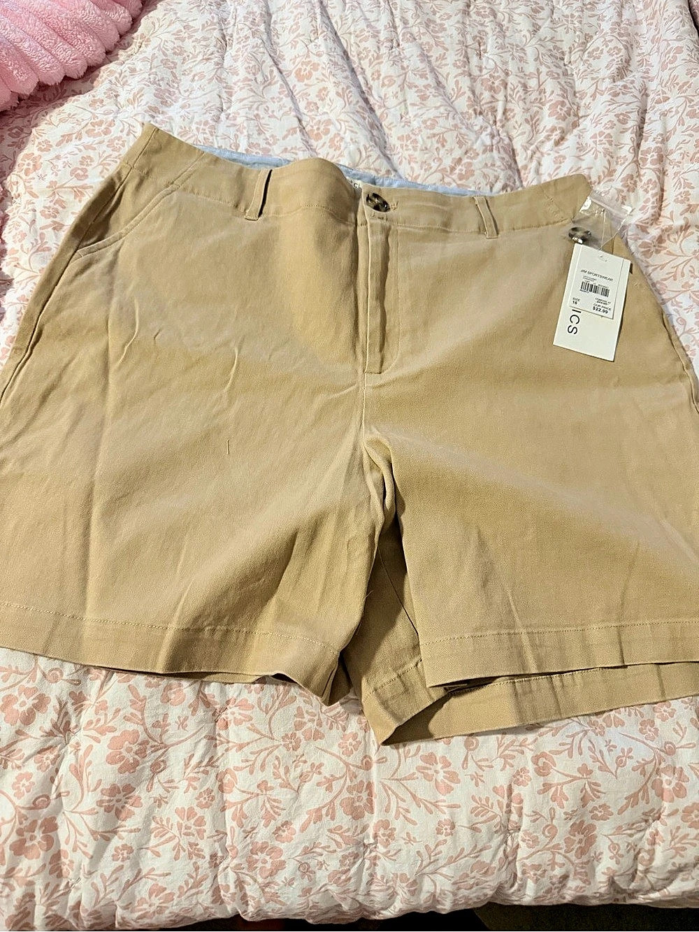 Cato Classics Hi-Rise Shorts Cornstalk Bermuda Shorts Waist 16